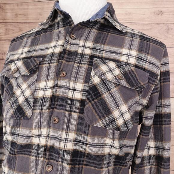 Jachs Shirt Mens Medium Plaid Flannel Button Up Double Pocket Heritage Casual - Picture 2 of 9
